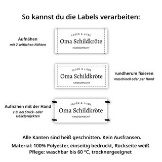 Niedliche Labels zum Aufnähen