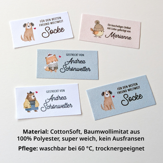 Niedliche Labels zum Aufnähen