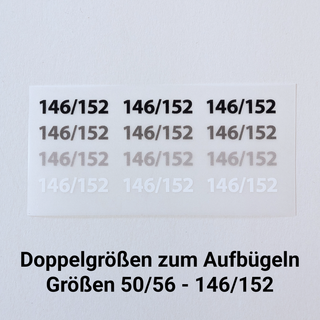 12 Doppelgrößen zum Aufbügeln