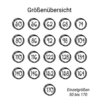 12 Einzelgrößen zum Aufbügeln "Kreis"