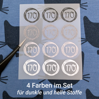 12 Einzelgrößen zum Aufbügeln "Kreis"