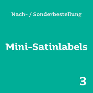 Nach-/Sonderbestellung: Mini-Satinlabel mit deinem Logo, 1,5 cm