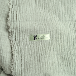 Satinlabel mit Waschbär und Wunschtext gestaltet