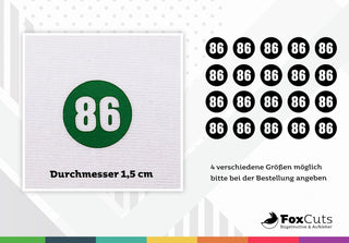 Größenetiketten "Kreis 2" - FoxCuts