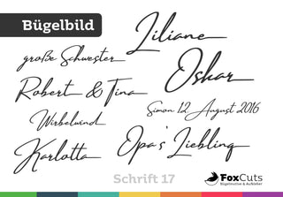 Schriftzug zum Aufbügeln – Schrift 17 - FoxCuts