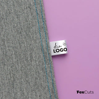 Mini-Satinlabel mit deinem Logo, 1,5 cm