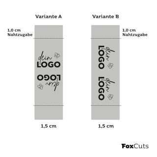 Mini-Satinlabel mit deinem Logo, 1,5 cm