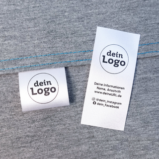 Satinlabel mit Motiv oder deinem Logo