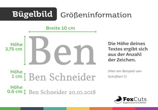 Schriftzug zum Aufbügeln – Schrift 17 - FoxCuts