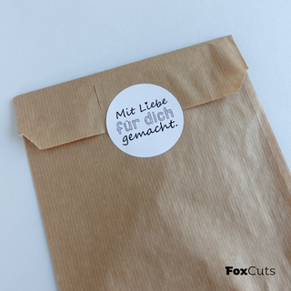 Aufkleber "Mit Liebe für dich gemacht"
